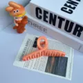 Matte small cross hair claw clip, cute macaron orange ribbon shark clip for styling bangs. - 11cm Cross / Orange
