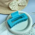 Stile coreano minimalista blu opaco grande molletta per capelli quadrata accessorio - Pinza Quadrata / 10.8cm Grande / Celeste
