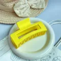 Grande molletta per capelli gialla opaca minimalista coreana, elegante fermaglio squadrato. - Pinza Quadrata / 10.8cm Grande / Giallo