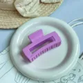 Grande molletta per capelli quadrata opaca viola, elegante fermaglio in stile coreano. - Pinza Quadrata / 8 cm Medio / Viola