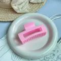 Fermaglio capelli quadrato opaco rosa grande stile coreano, elegante accessorio per acconciatura. - Pinza Quadrata / 8 cm Medio / Rosa Ragazza