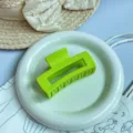 Grande molletta per capelli verde opaco, clip quadrata minimalista per capelli spessi. - Pinza Quadrata / 8 cm Medio / Verde