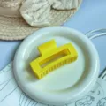 Grande molletta per capelli quadrata opaca minimalista coreana giallo vivo accessorio elegante - Pinza Quadrata / 8 cm Medio / Giallo