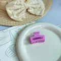 Molla per capelli quadrata opaca viola minimalista coreana per styling elegante. - Pinza Quadrata / 4CM Piccolo / Viola