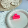 Molletta per capelli rosa opaco, artiglio per capelli quadrato minimalista per donna e ragazza. - Pinza Quadrata / 4CM Piccolo / Rosso anguria