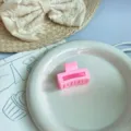 Pinza per capelli quadrata satinata rosa minimalista coreana per eleganti acconciature. - Pinza Quadrata / 4CM Piccolo / Rosa Ragazza