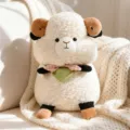 Cute plush sheep toy with scarf, soft stuffed ram doll for kids soothing and sleeping companion. - 20cm / Green Scarf Style