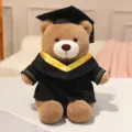 Schattige afstudeer teddybeer pluche speelgoed met doctorhoed en jurk zachte pop cadeau - Gele Kraag Stijl A