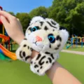 Pulsera slap de peluche de leopardo de las nieves simulado, lindo brazalete de animales para niños. - 28cm / Pulsera Slap Leopardo de las Nieves