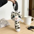 Peluche de leopardo de las nieves muneco de juguete de dibujos animados para ninos - 15cm / Colgante Leopardo de las Nieves - Tipo Tire