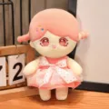 Lindo peluche de algodón rosa con vestido de lunares, juguete suave para niños y niñas pequeñas. - 20cm / Fantasma Chica