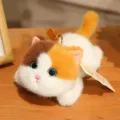 Cute calico cat plush toy keychain fluffy kitten bag pendant stuffed doll accessory - Height 16cm / Calico Cat