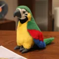 Colorful plush parrot toy, soft stuffed macaw doll, lovely animal gift for kids. - Green Parrot / 24cm
