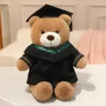 Afstudeer teddybeer pluche speelgoed met doctorhoed en jurk zachte pop voor kids. - Groene Kraag Stijl A