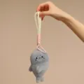 Cute gray seal plush keychain with soft fabric, perfect bag charm and keyring accessory. - Gray