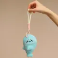 Cute blue seal plush keychain bag pendant soft toy with lanyard and pink clasp decoration - Blue