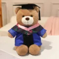 Leuke afstudeer teddybeer pluche speelgoed met hoed en jurk, perfect cadeau voor kinderen. - Roze Kraag Stijl B