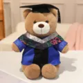 Afstuderen teddybeer pluche speelgoed schattig zacht knuffelpop cadeau voor kinderen - Grijze Kraag Stijl B