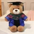 Schattige afstudeer teddybeer knuffel met doktersmuts en jurk geweldig cadeau voor kinderen. - Groene Kraag Stijl B