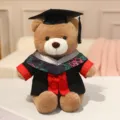 Gelimiteerde afstudeer teddybeer pluche speelgoed met doktersmuts schattige knuffelpop - Grijze Kraag Stijl C
