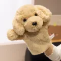 Cute golden retriever puppy hand puppet plush toy for kids interactive parent-child play. - Forest Animal Hand Puppet-Golden Retriever-28cm