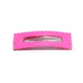 Korean style pink scalloped rectangular hair clip candy color matte hair barrette for kids. - 6.5cm / Rose Red
