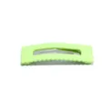 Light green matte finish rectangular hair clip with wavy border, cute style accessory. - 6.5cm / Green