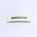 Scalloped rectangle hair clip, matte pastel green hair barrette for kids and women daily hair styling. - 6.5cm / Beige
