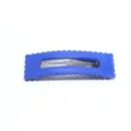 Blue scalloped rectangular hair clip candy color matte hair clip for cute daily styling. - 6.5cm / Dark Blue