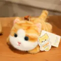 Cute orange tabby cat plush toy keychain, fluffy stuffed animal bag pendant accessory for girls. - Height 16cm / Golden Tabby Cat