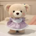 Cute plush teddy bear doll wearing purple princess dress soft stuffed animal toy for kids gift - Purple Dress Style / 26cm / Purple