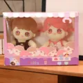 Bonito conjunto de muñecos de peluche de algodón en caja de regalo rosa con ventana. - 20cm / Muñecas Dobles Edición Caja de Regalo