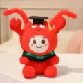 Mignon jouet en peluche de homard pour remise des diplômes poupée rouge cadeau étudiant - Style Col Tour de Cou Vert