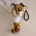 Cute cartoon leopard plush keychain, soft stuffed animal bag pendant and toy for kids. - 15cm / Leopard (With Tail)