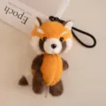 Red panda plush toy keychain, cute animal stuffed doll pendant with black lanyard for bags keys. - 15cm / Raccoon