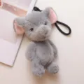 Cute grey plush elephant keychain soft stuffed animal bag charm lovely plush toy pendant - 15cm / Elephant