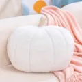 Cojín de calabaza de felpa blanca juguete suave decoración de otoño cojín de sofá - 40CM / Blanco