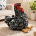 Realistic black hen plush toy stuffed animal soft farm chicken doll for kids birthday gift - Speckled Hen / 28cm Size