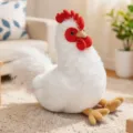 Cute white rooster plush toy realistic chicken doll soft stuffed animal children companion gift - White Rooster / 28cm Size