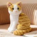 Cute sitting orange cat plush toy, soft stuffed animal doll for kids comforting and room decor. - Ginger Cat - Sitting / 26cm