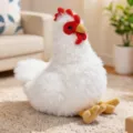 Cute white chicken plush toy soft stuffed animal doll for kids birthday gift home decor item - White Hen / 28cm Size