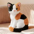 Cute calico cat plush toy, sitting posture stuffed animal doll for kids and home decor, soft and safe. - Calico Cat - Sitting / 26cm