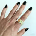 Bague ouverte empilable en résine de perles colorées faite main bijou détail vue - Style Perlé Couleur Magique Orange (R-1156-4)