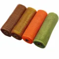 4 Rollen 26cm Deko Mesh Band Metallic Tüll Schleife für DIY Geschenke Verpackung Deko - Braun Gold Orange Grün Glitzer Set (4 Bände)