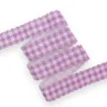 Nastro scozzese viola, nastro grosgrain con quadretti termotransferibili 30mm per fiocchi. - Viola Bianco Quadri Pizzo