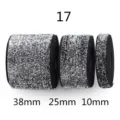 Rollos de cinta elástica con purpurina plateada de 38mm 25mm 10mm para manualidades y lazos. - 017# / Ancho 10mm, Largo 10 Yardas