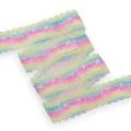Nastro grosgrain sfumato da 30mm con bordo in pizzo traforato per fiocchi fai da te e cucito. - Sfumato Vivace Pizzo
