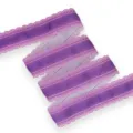Nastro grosgrain sfumato viola da 30mm con bordo in pizzo cavo per fiocchi e fai da te. - Viola Tinta Unita Pizzo