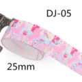 Nastro grosgrain stampato unicorno rosa 25mm larghezza DIY fiocco fatto a mano. - Stile DJ-05 (Unicorno Rosa Stelle)