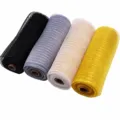 4 Rollen 26cm Deko-Netzband für DIY Geschenkverpackung und festliche Party Dekoration - Schwarz Grau Creme Weiß Gelb Set (4 Bände)